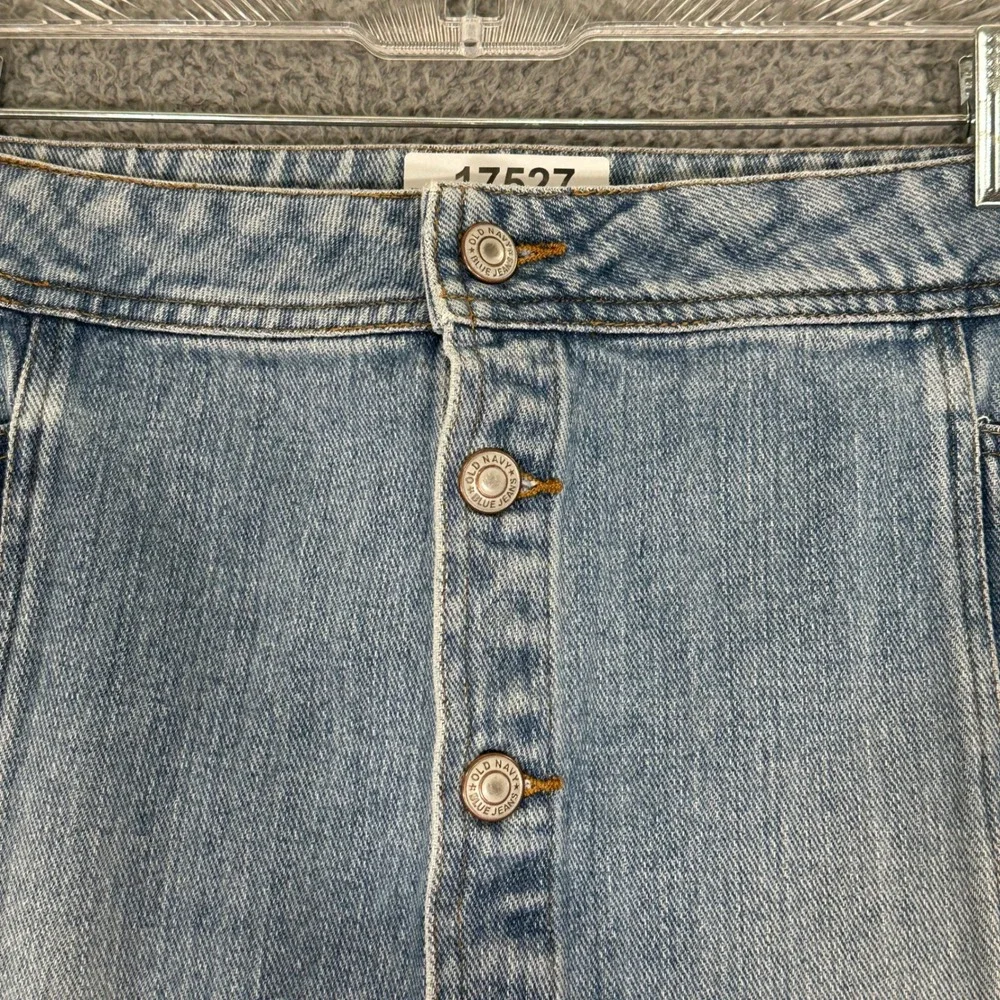 Old Navy Denim Skirt Women 16 Blue Excellent Button Front A-Line Mini Cotton
